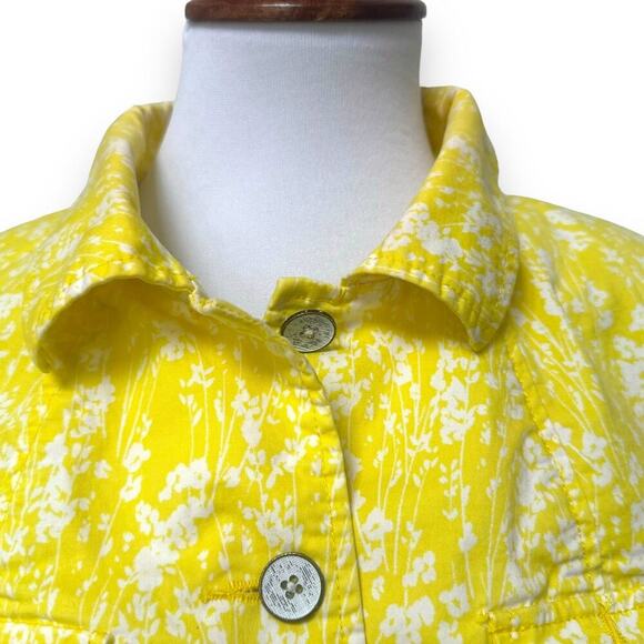 CAbi 5160 Women’s Yellow White Field of Daisies Cotton Utility Jacket Small - Picture 4 of 10